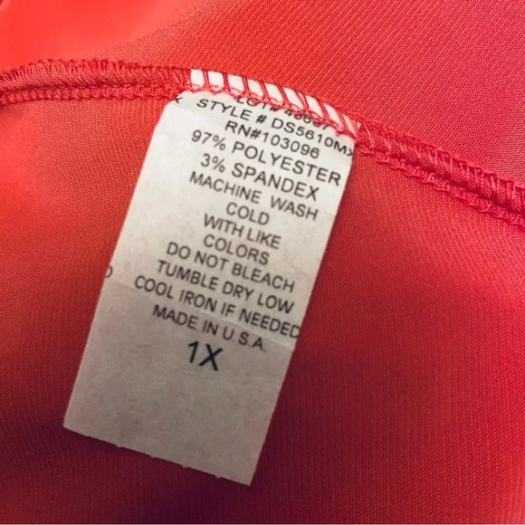 Lexington Avenue NWT Women’s Plus Size 1X Sleeveless Faux Wrap Solid Print Dress - Picture 4 of 4